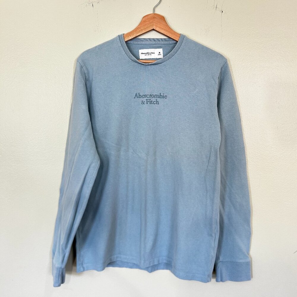 Abercrombie & Fitch - crewneck sweatshirt - Soft A&F Tee - Medium - dark aqua